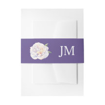 Pioen Monogram Bloemen Violet Paarse Bruiloft