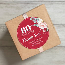 Pioen op Rode Verjaardag Cadeau Labels/Ronde Stick Ronde Sticker