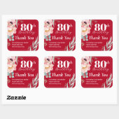 Pioen op Rode Verjaardag Cadeau Labels/Vierkante S Vierkante Sticker (Vel)