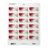 Pioen & Orchidee Tuin Bloemrijke Bruiloft Etiket (Full Sheet)