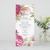 Pioen & Orchidee Tuin Bloemrijke Bruiloft Menu (Staand voorkant)