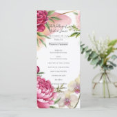Pioen & Orchidee Tuin Bloemrijke Bruiloft Menu (Staand voorkant)