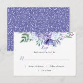 Pioen Passie Bloemen Achtergrond Horizontale RSVP Kaartje (Voorkant / Achterkant)