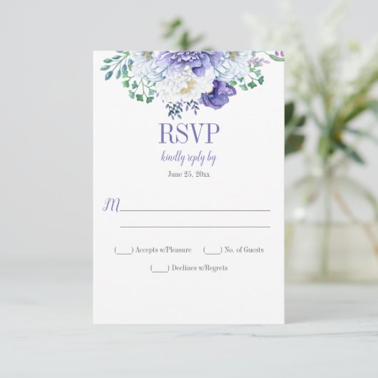 Pioen Passie Bloemen Achtergrond Verticale RSVP (Staand voorkant)