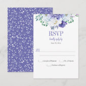 Pioen Passie Bloemen Achtergrond Verticale RSVP Kaartje (Voorkant / Achterkant)