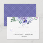 Pioen Passie Lattice Achtergrond Horizontale RSVP Kaartje (Voorkant / Achterkant)