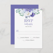 Pioen Passie Paarse Achtergrond Verticale RSVP (Voorkant / Achterkant)