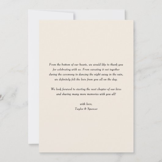  pioen patroon bruiloft foto bruiloft bedankkaart (Achterkant)