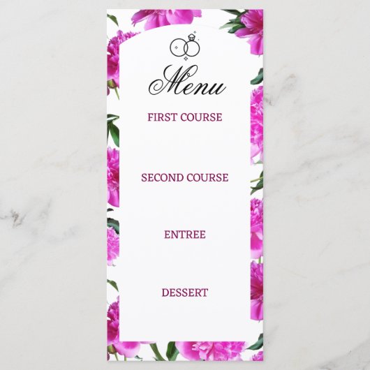 Pioen. Plat Menu (Voorkant)