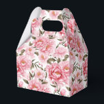 Pioen Print Feest Behandeldoos Bedankdoosjes<br><div class="desc">Het feestelijk gunstendoosje is afgebeeld met een prachtige roze pioen bloemenprint. 
Pas dit item aan of koop het zoals het is.
Tip: Voeg gewoon je lekkere traktaties toe en wat vrolijke linten.



Gelicenseerde afbeelding</div>