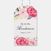 Pioen Romance Bruiloft Gift Labels Cadeaulabel (Achterkant)