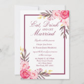 pioen Romance bruiloft uitnodigen Kaart (Voorkant)
