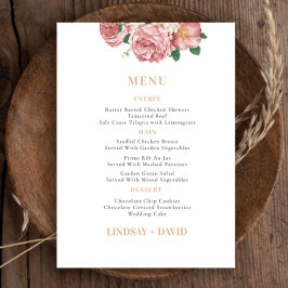 Pioen Rose Boeket Bloemen Menu Kaart