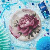 Pioen Roze Abstract Papieren Bordje (Feest)