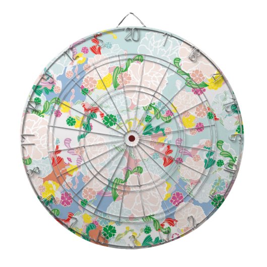 Pioen roze dartbord (Voorkant)