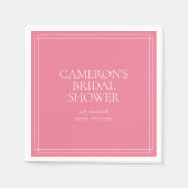 Pioen Roze | Klassieke Bruidsmeisjes Bruiloftsontb Servet (Voorkant)