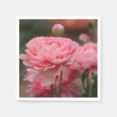 Pioen Roze Ranunculus Close-up Servet (Voorkant)