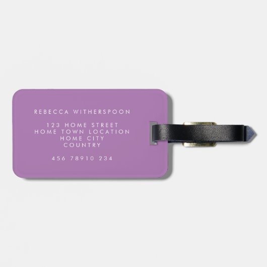 Pioen Roze Rozen Bloem Gepersonaliseerd Bagagelabel (Achterkant horizontaal)