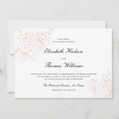 Pioen Roze Schets Moderne Klassieke Stijlvolle Bru Kaart (Voorkant)