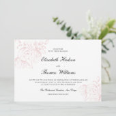 Pioen Roze Schets Moderne Klassieke Stijlvolle Bru Kaart (Staand voorkant)