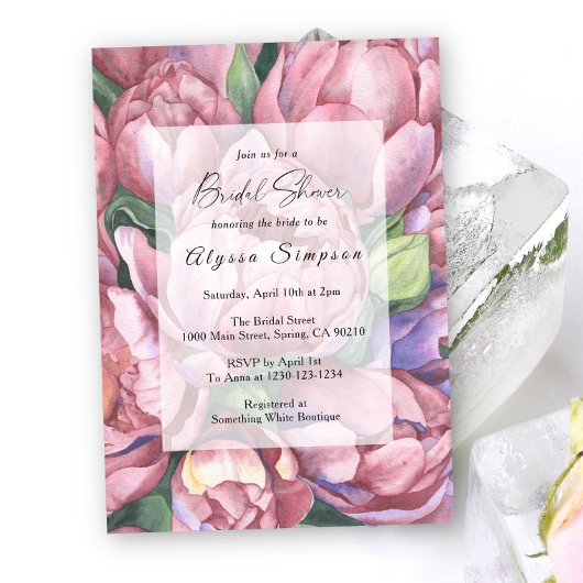  Pioen rozen Bloemen Vrijgezellenfeest Kaart