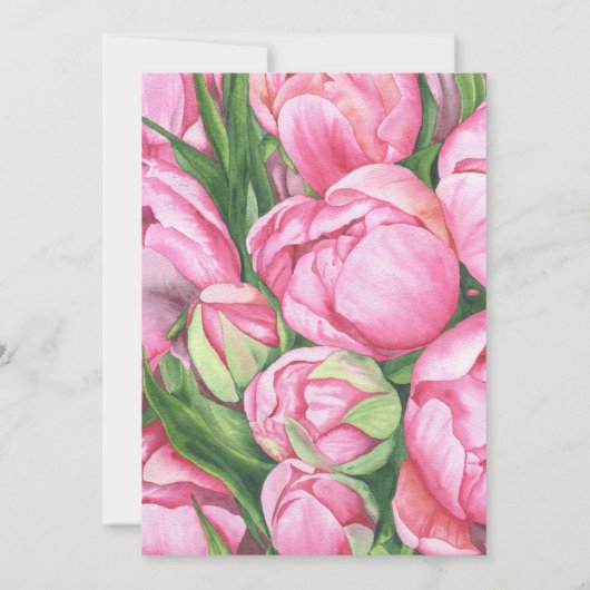 Pioen rozen groen Bloemen Vrijgezellenfeest Kaart (Achterkant)