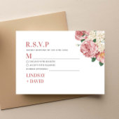 Pioen Rozen RSVP Behuizing Kaart