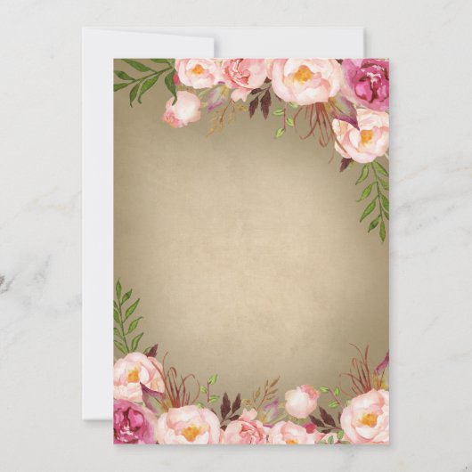  pioen rustieke bruids douche uitnodigingen (Achterkant)