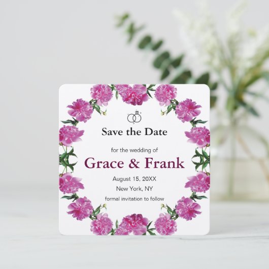 Pioen. Save The Date (Staand voorkant)