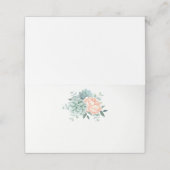 Pioen Succulent Foliage Waterverf Bruiloft Plaatskaartje (Buitenkant ongevouwen)
