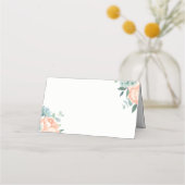 Pioen Succulenten Bloemen Waterverf Bruiloft Plaatskaartje (Voorkant)