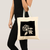 pioen tekening met potlood tote bag (Voorkant (product))