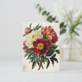 pioen: tijdloze bloemige elegantie briefkaart (Staand voorkant)