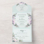 Pioen Tuin Mint Groen All-in-One Trouw Uitnodiging (Binnen)