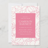 Pioen Tuin Roze Bloemen Vrijgezellenfeest Kaart (Voorkant)