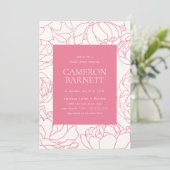 Pioen Tuin Roze Bloemen Vrijgezellenfeest Kaart (Staand voorkant)