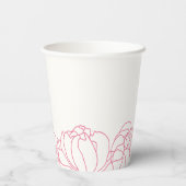 Pioen Tuin Roze Bloemen Vrijgezellenfeest Papieren Bekers (Achterkant)