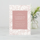 Pioen Tuin Stoffig Roos Bloemen Vrijgezellenfeest Kaart (Staand voorkant)