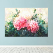 *~* Pioen TV2 Kunst Uitgerekte Canvas Print (Insitu (Houten vloer))