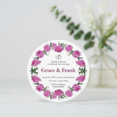 Pioen uitnodiging. Uitnodiging (Staand voorkant)