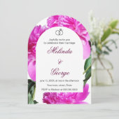 Pioen uitnodiging. Uitnodiging (Staand voorkant)