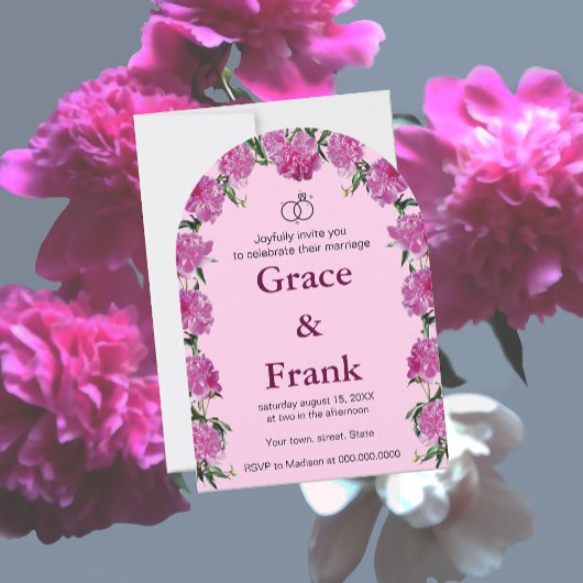 Pioen uitnodiging. Uitnodiging