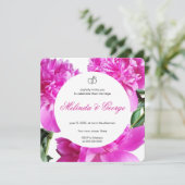 Pioen uitnodiging. Uitnodiging (Staand voorkant)