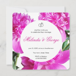 Pioen uitnodiging. Uitnodiging