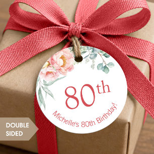 Pioen Verjaardag Ronde cadeaukaart Bedankjes Labels
