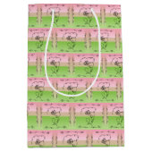 Pioen Verticale Cadeaubag Stromende Schoonheid Medium Cadeauzakje (Voorkant)