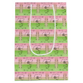 Pioen Verticale Cadeaubag Stromende Schoonheid Medium Cadeauzakje (Achterkant)