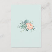 Pioen vetplanten bloemenbruiloft behuizing Kaart (Achterkant)