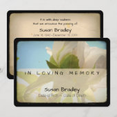 Pioen Vintage Begrafenisdienst 1 Kaart (Voorkant / Achterkant)