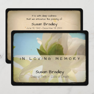 Pioen Vintage Begrafenisdienst 1 Kaart